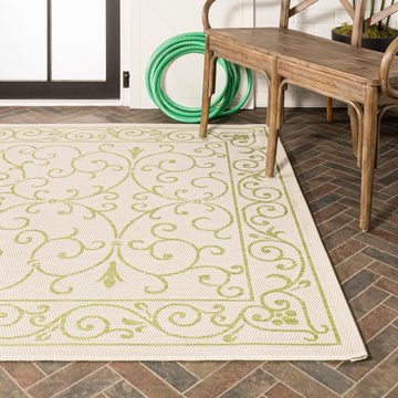 Charleston Vintage Filigree Textured Weave Indoor/outdoor Area Rug